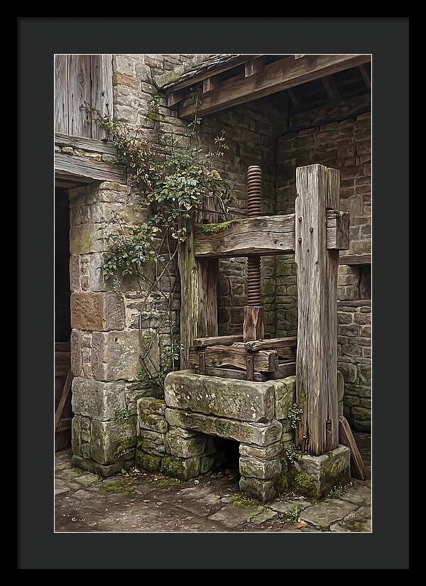 Stone Cheese Press In Farmyard
