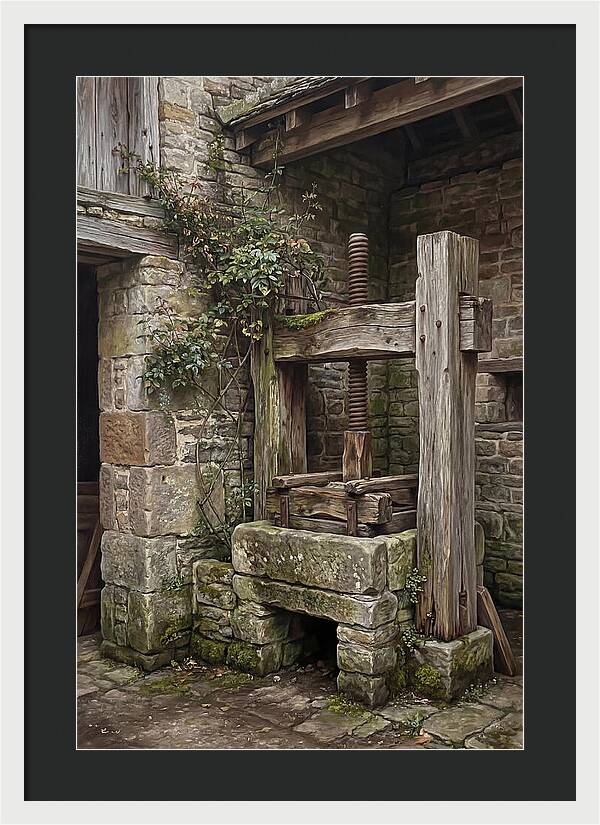 Stone Cheese Press In Farmyard