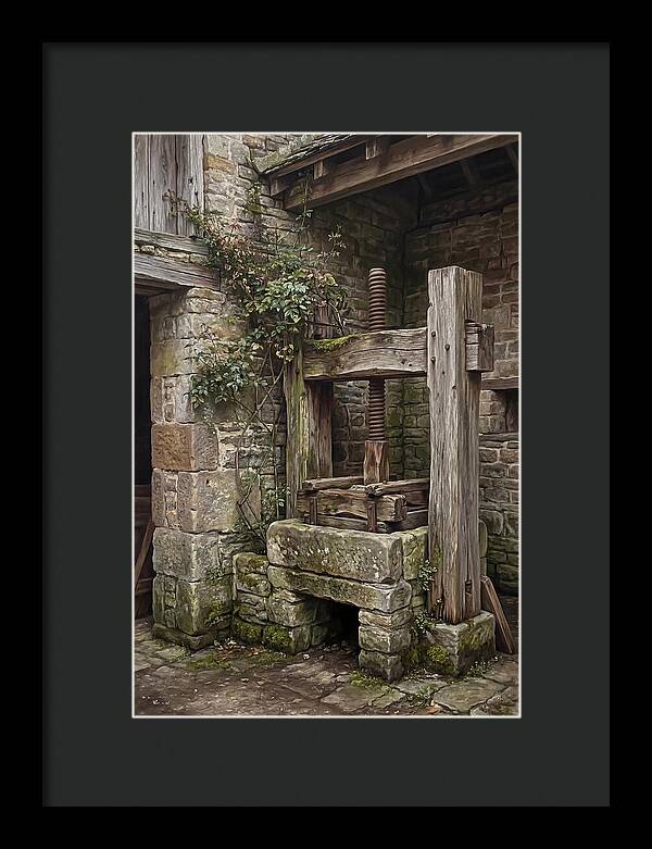 Stone Cheese Press In Farmyard