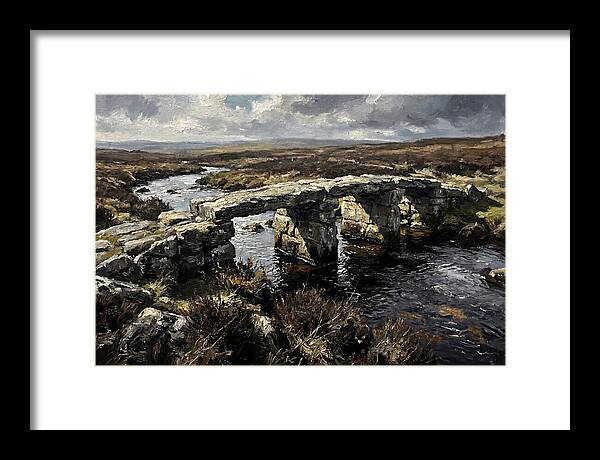 Stone Clapper Bridge Over Moor River