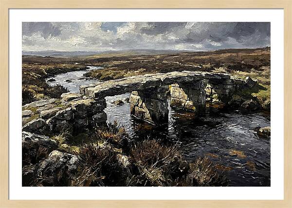 Stone Clapper Bridge Over Moor River