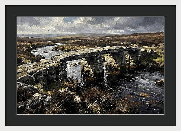 Stone Clapper Bridge Over Moor River