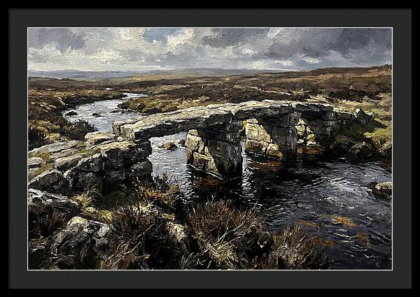 Stone Clapper Bridge Over Moor River