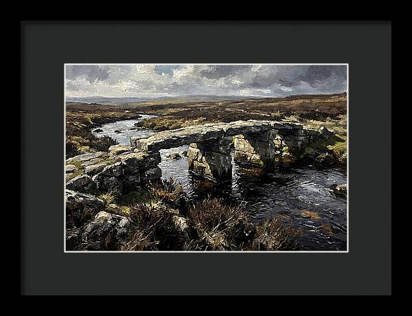 Stone Clapper Bridge Over Moor River