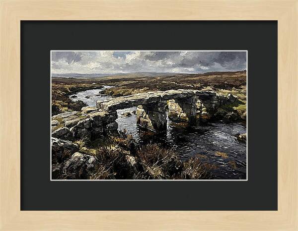 Stone Clapper Bridge Over Moor River