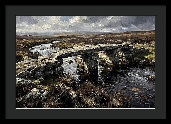 Stone Clapper Bridge Over Moor River