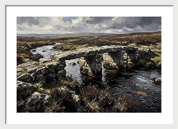 Stone Clapper Bridge Over Moor River
