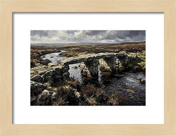 Stone Clapper Bridge Over Moor River