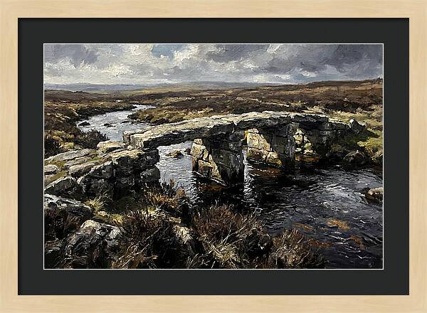 Stone Clapper Bridge Over Moor River