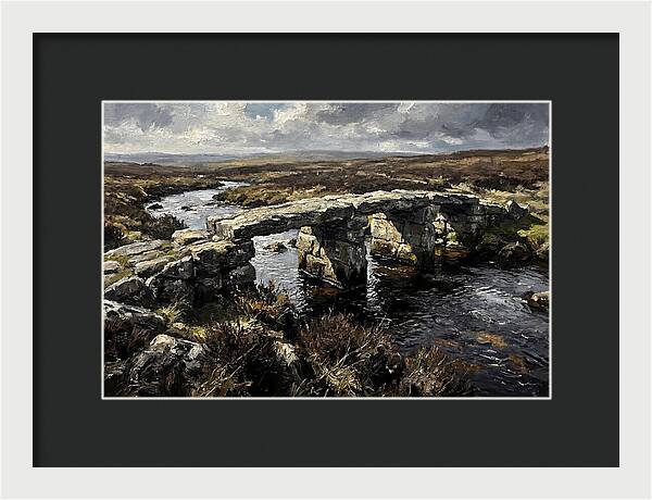 Stone Clapper Bridge Over Moor River