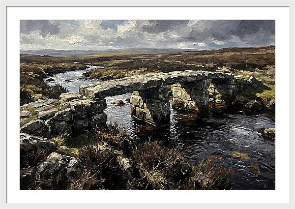 Stone Clapper Bridge Over Moor River