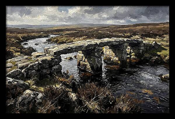 Stone Clapper Bridge Over Moor River