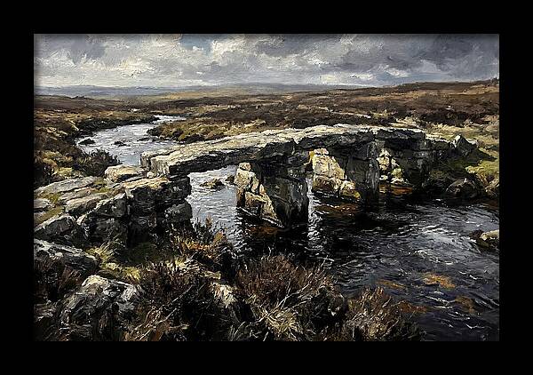 Stone Clapper Bridge Over Moor River