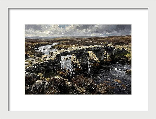 Stone Clapper Bridge Over Moor River