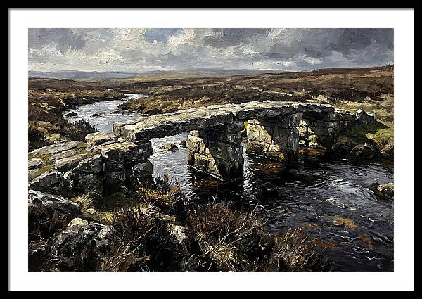 Stone Clapper Bridge Over Moor River
