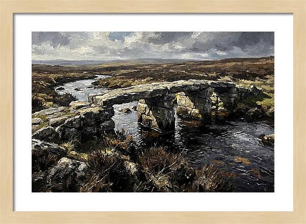 Stone Clapper Bridge Over Moor River