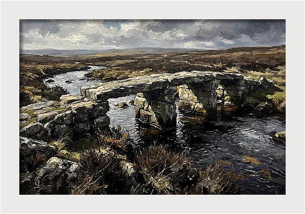 Stone Clapper Bridge Over Moor River