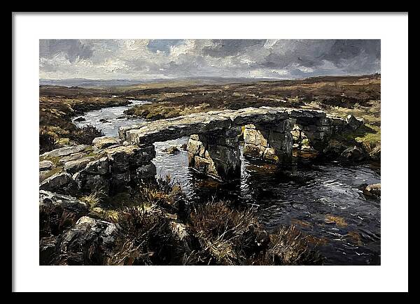 Stone Clapper Bridge Over Moor River