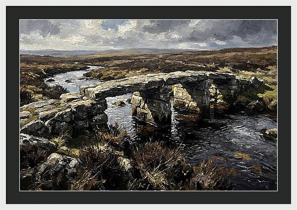 Stone Clapper Bridge Over Moor River