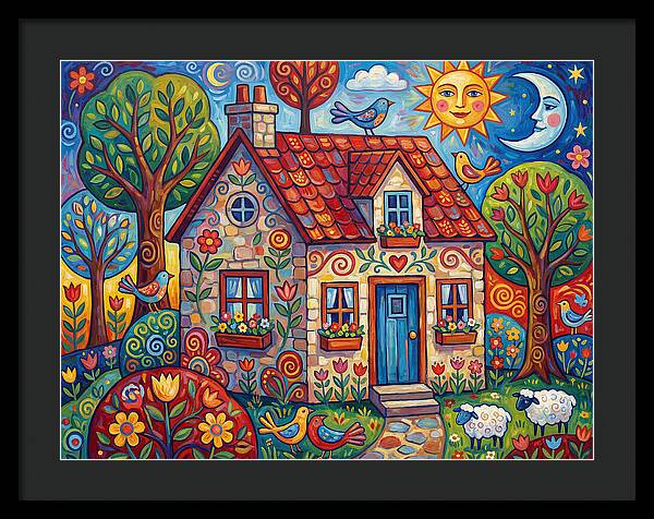 Stone Cottage In A Vibrant Landscape