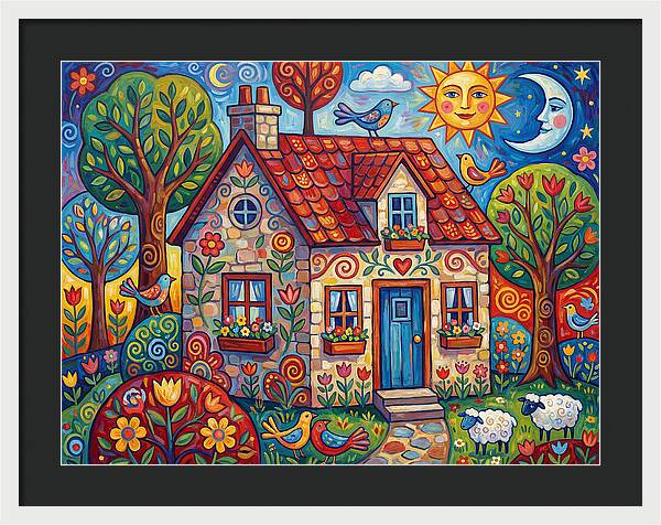 Stone Cottage In A Vibrant Landscape