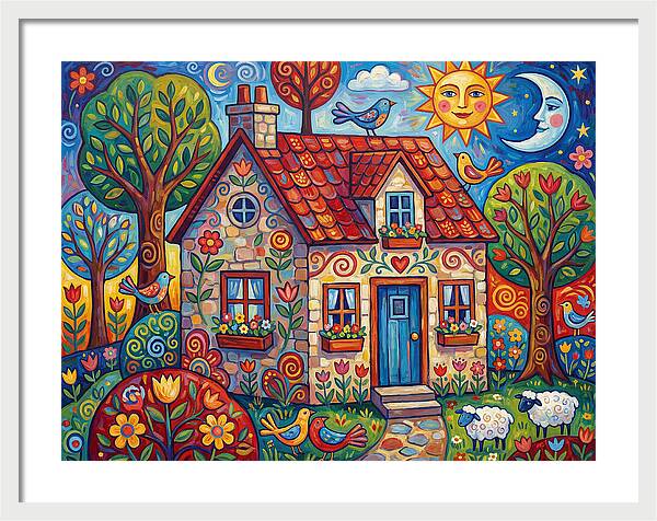 Stone Cottage In A Vibrant Landscape