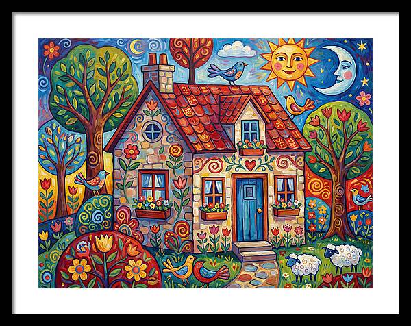 Stone Cottage In A Vibrant Landscape