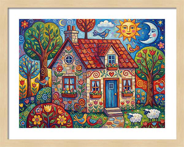 Stone Cottage In A Vibrant Landscape