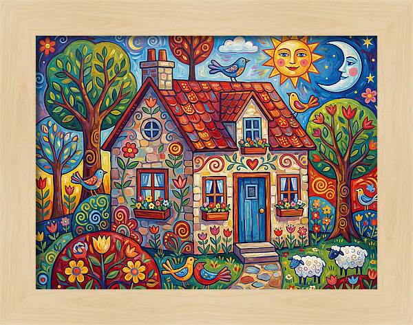 Stone Cottage In A Vibrant Landscape
