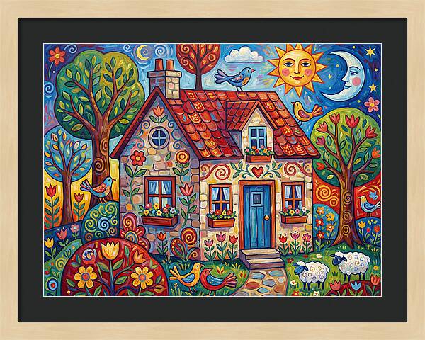Stone Cottage In A Vibrant Landscape
