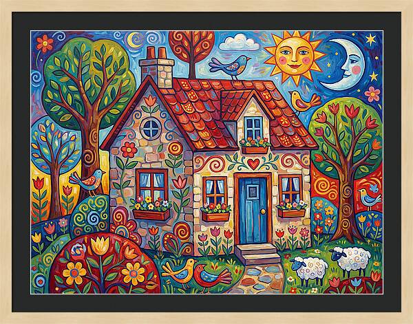 Stone Cottage In A Vibrant Landscape