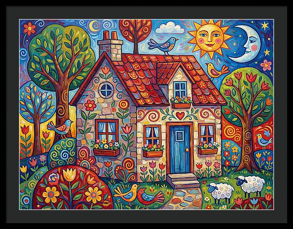 Stone Cottage In A Vibrant Landscape