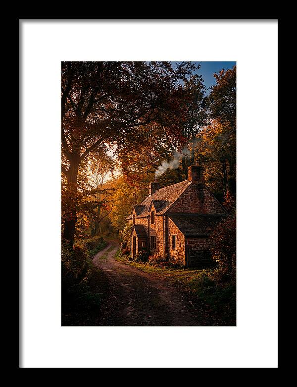 Stone Cottage In Autumn Glow
