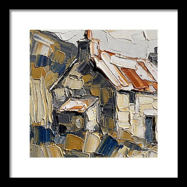 Stone Cottage In Textured Palette Knife