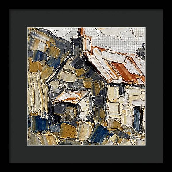 Stone Cottage In Textured Palette Knife