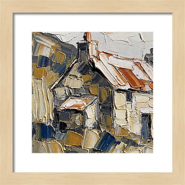 Stone Cottage In Textured Palette Knife