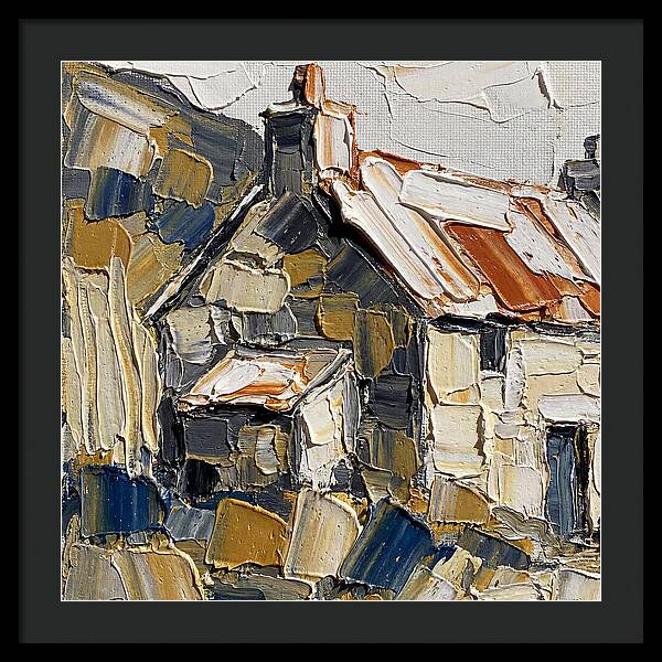 Stone Cottage In Textured Palette Knife