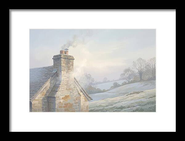 Stone Cottage With Smoke Rising