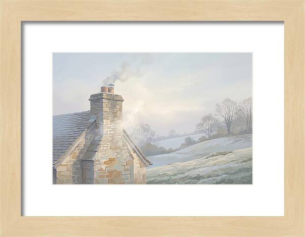 Stone Cottage With Smoke Rising