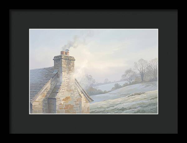Stone Cottage With Smoke Rising