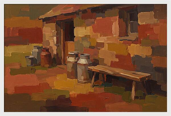 Stone Dairy With Milk Pails