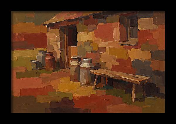 Stone Dairy With Milk Pails