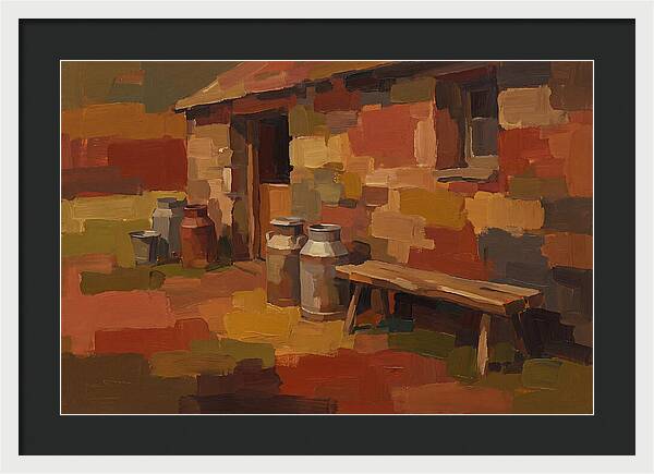 Stone Dairy With Milk Pails