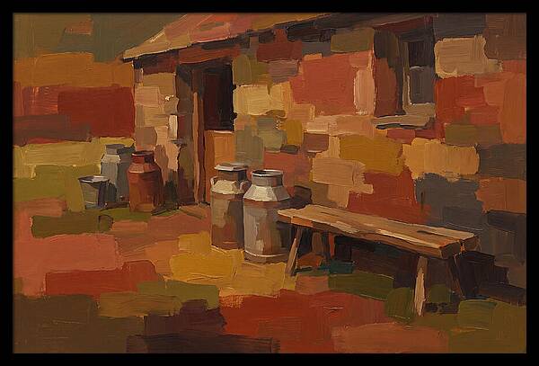 Stone Dairy With Milk Pails