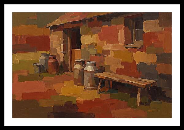 Stone Dairy With Milk Pails
