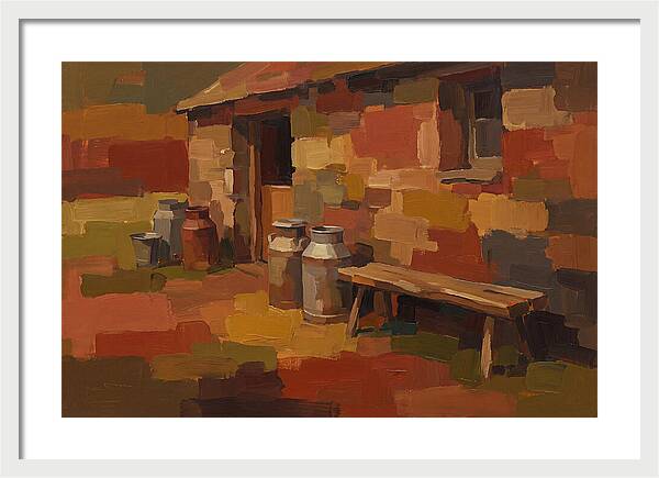 Stone Dairy With Milk Pails