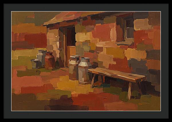 Stone Dairy With Milk Pails