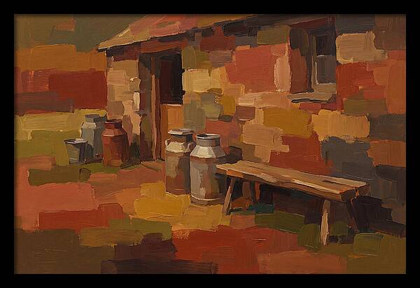 Stone Dairy With Milk Pails