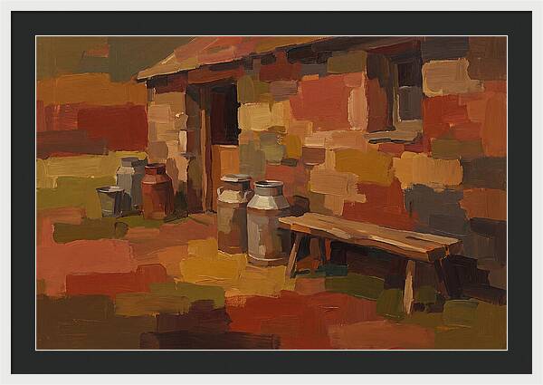 Stone Dairy With Milk Pails