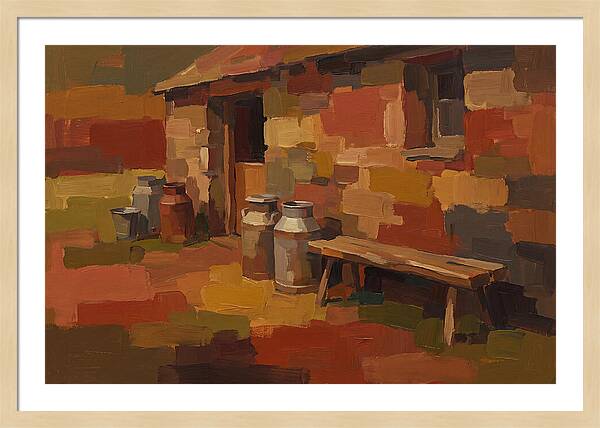Stone Dairy With Milk Pails